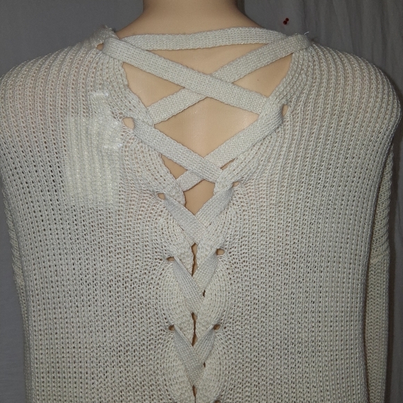 Mine New  Cream and Brown Colorblock Cardigan Size L - Picture 11 of 16